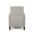 Push Back Recliner Light Grey Fabric