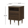 2 Drawer Nightstand Walnut Mdf