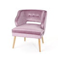 Michaela Mid Century Velvet Tufted Accent Chair, Light Lavender Lavender Purple Velvet