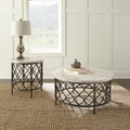 Roland End Table White White Marble