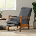 Fabric Wood Hand Recliner Charcoal Fabric