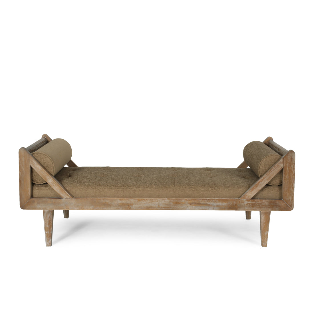 Chaise Lounge Beige Fabric