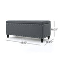 Storage Ottoman Charcoal Fabric