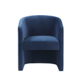 Iris Upholstered Dining Or Accent Chair Indigo Blue Wood