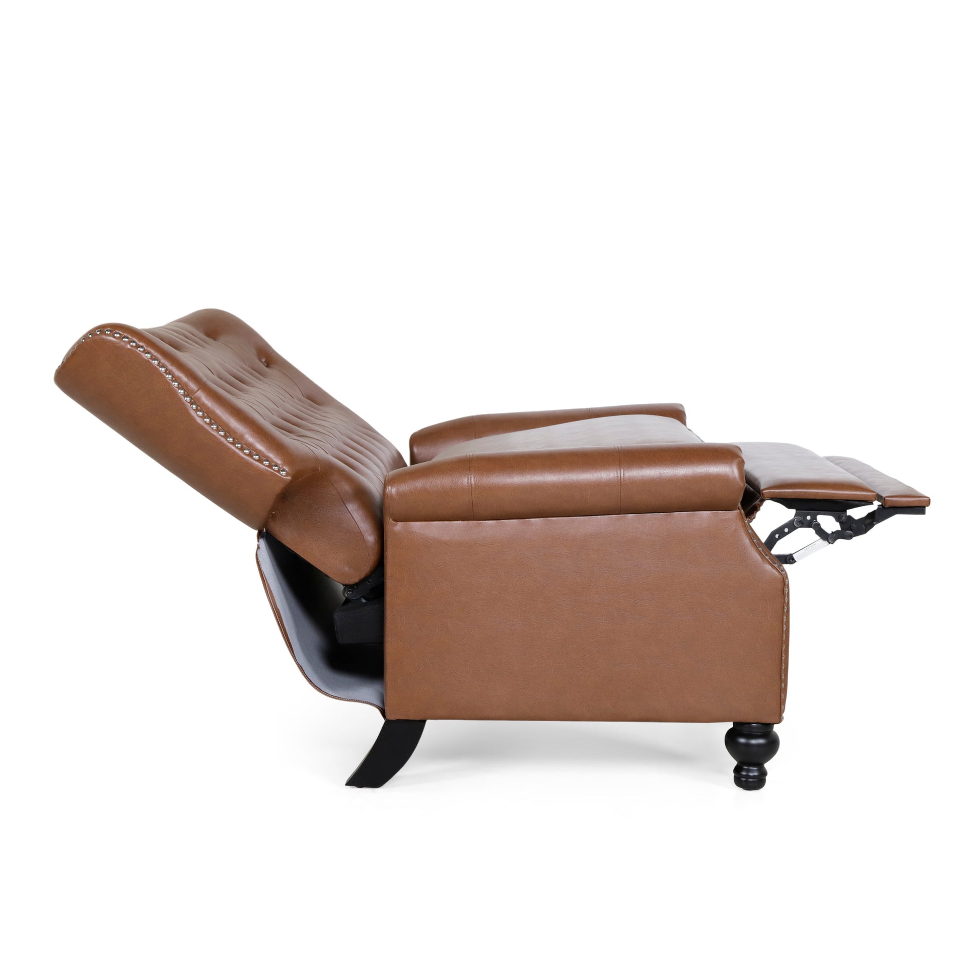 Oversizefaux Leather Recliner Light Brown Light Brown Pu