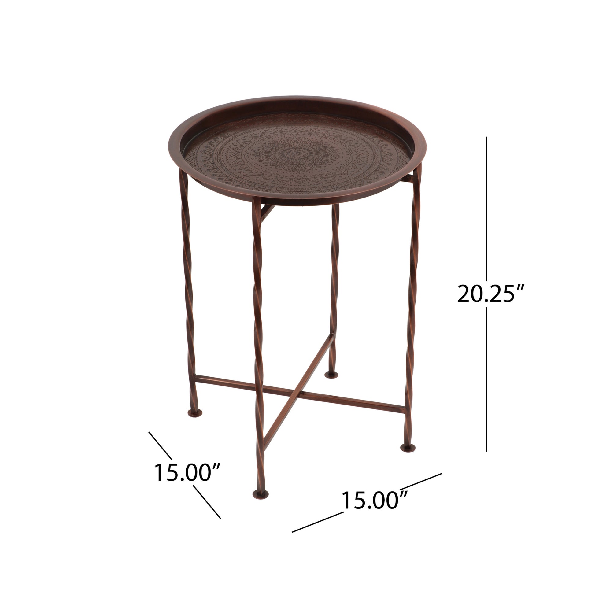 Cb Tray Table Copper Copper Iron