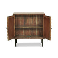 Wooden & Iron Sideboard Dark Brown Wood