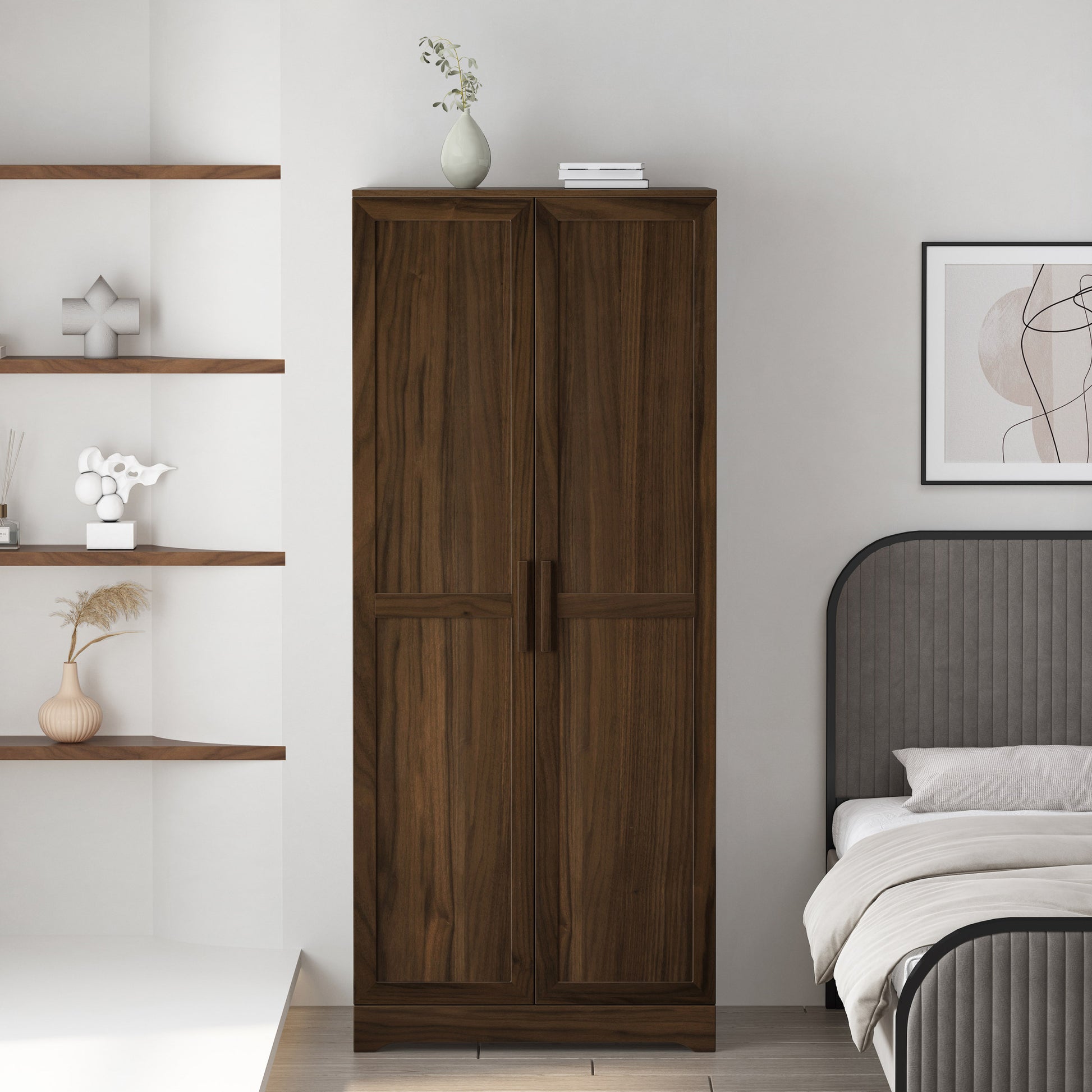 Delaney 2 Door Wardrobe Walnut Mdf