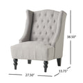 Toddman Hi Back Club Chair Silver Fabric