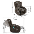 Massage Recliner Brown Fabric