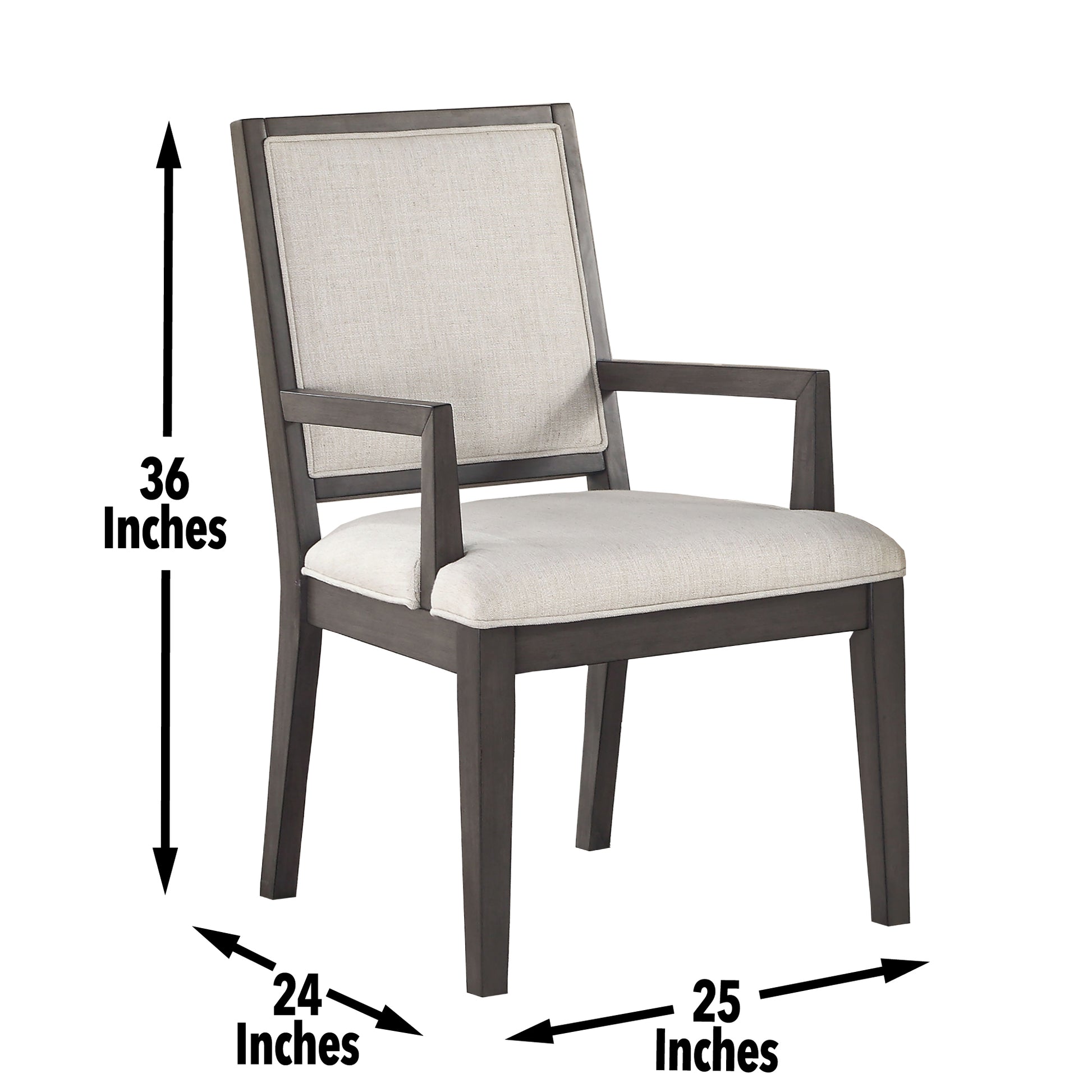 Mila Arm Chair Set Of 2 White White Fabric