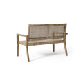 Outdoor Wicker And Acacia Wood Loveseat, Light Multibrown And Light Brown, 34'' H X 46.5'' W X 27.25'' D Brown Acacia Wood