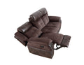 Pueblo Manual Recliner Sofa Dark Brown Dark Brown Faux Leather 3 Seat