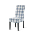 Dining Chair Blue Cream Fabric