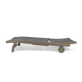 Banzai Chaise Lounge With Pull Out Tray Grey Acacia Wood