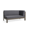 Brava X Back Right Corner Bench, Dark Grey Dark Grey Acacia Wood