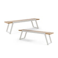 Gaylor Bench Set Of 2 Oak Natural Wood Antique White Acacia Wood