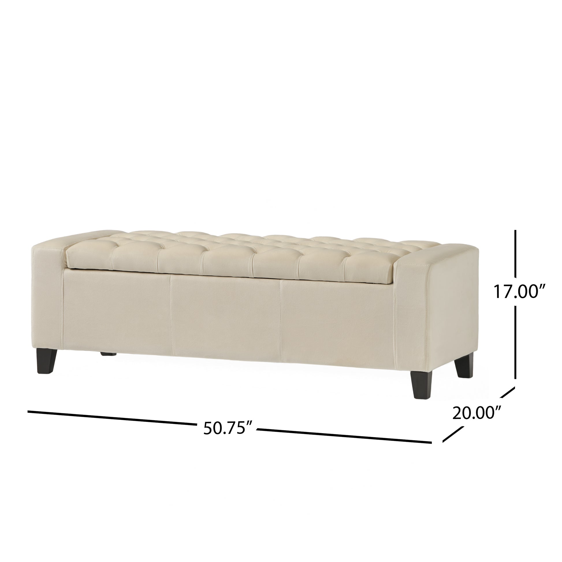 Guernsey Ottoman Ivory Velvet