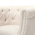 Chair Ottoman Beige Fabric