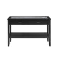 Garvine Sintered Stone Sofa Table Black Black Wood