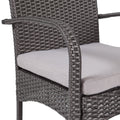 Cordoba Kd Pe Wicker Dining Chair Set Of 2 Pcs Grey Pe Rattan Iron Waterproof Fabric