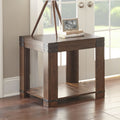 Modern Industrial Lift Top End Table Hardwood Solids, Mango Veneers Medium Cherry Finish, Metal Bracket Accents Functional And Stylish Design Cherry Solid Wood Mdf