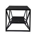 Argall Glass Top Cocktail Table W Storage Black Iron