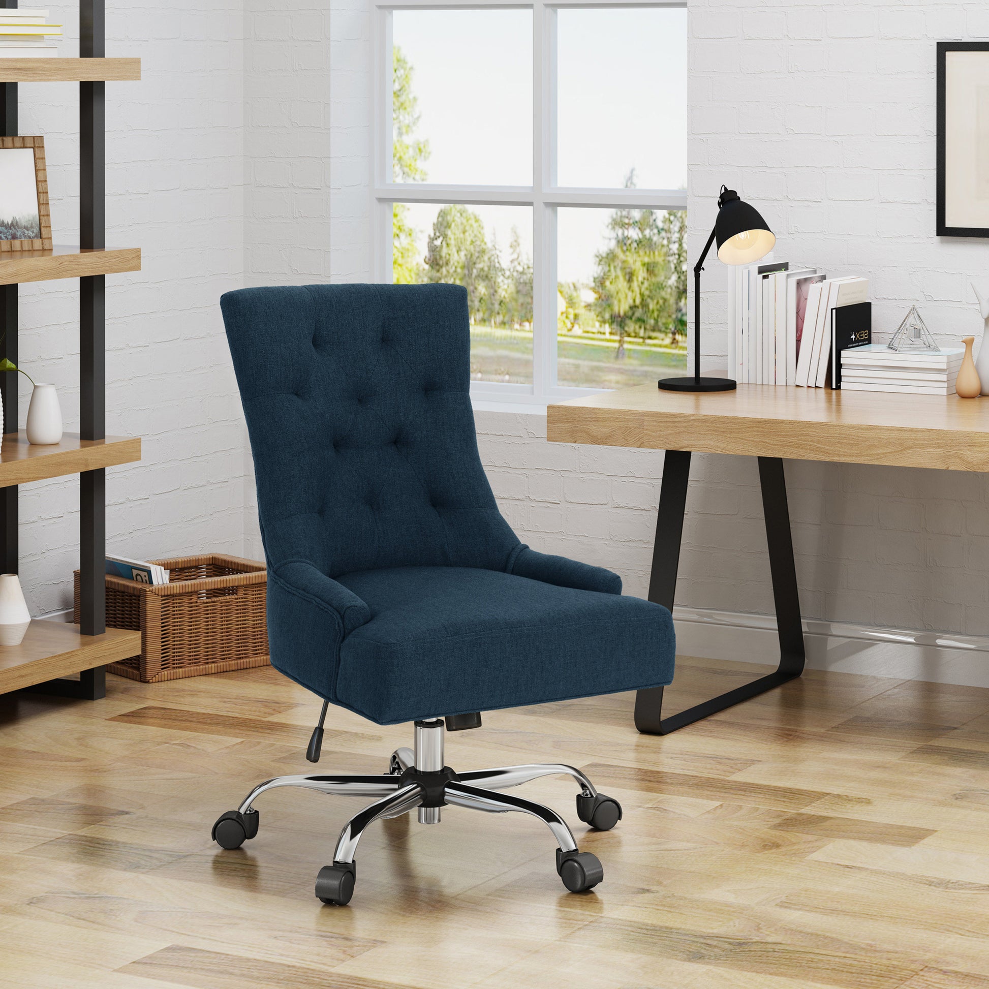 Office Chair Navy Blue Fabric