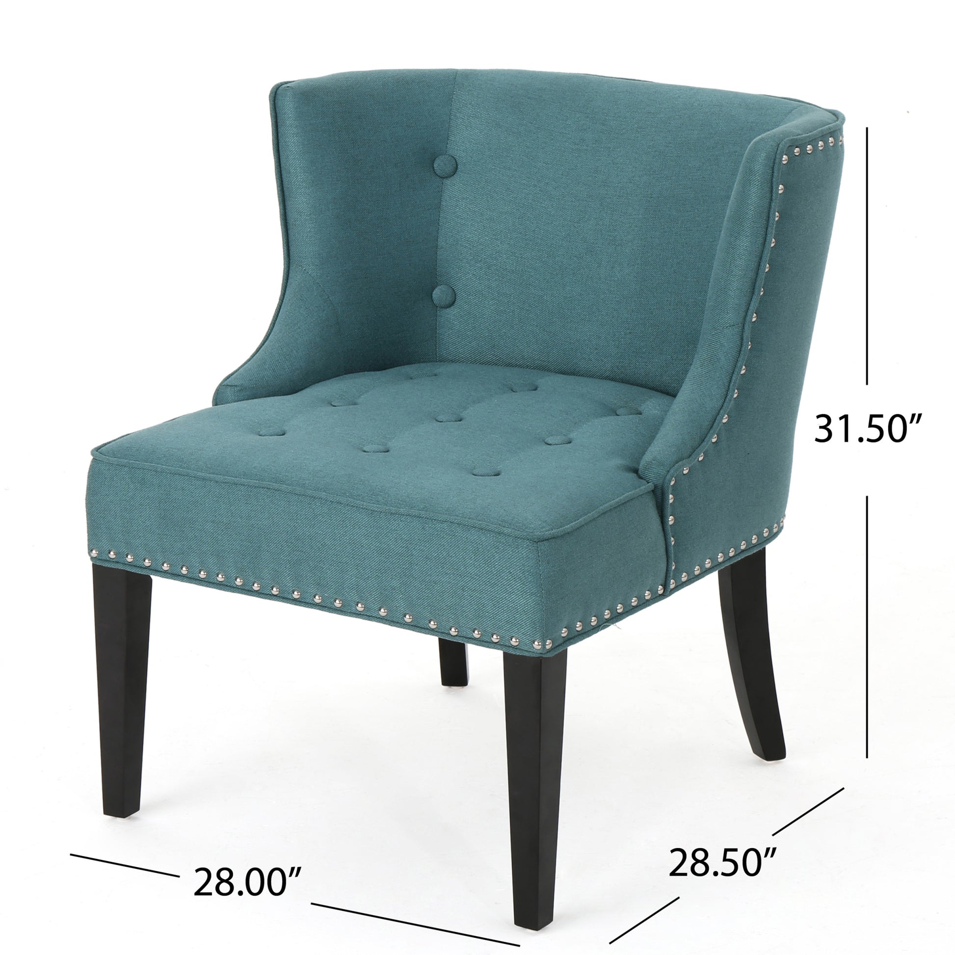 Fabric Occaisional Chair, Dark Teal Teal Fabric