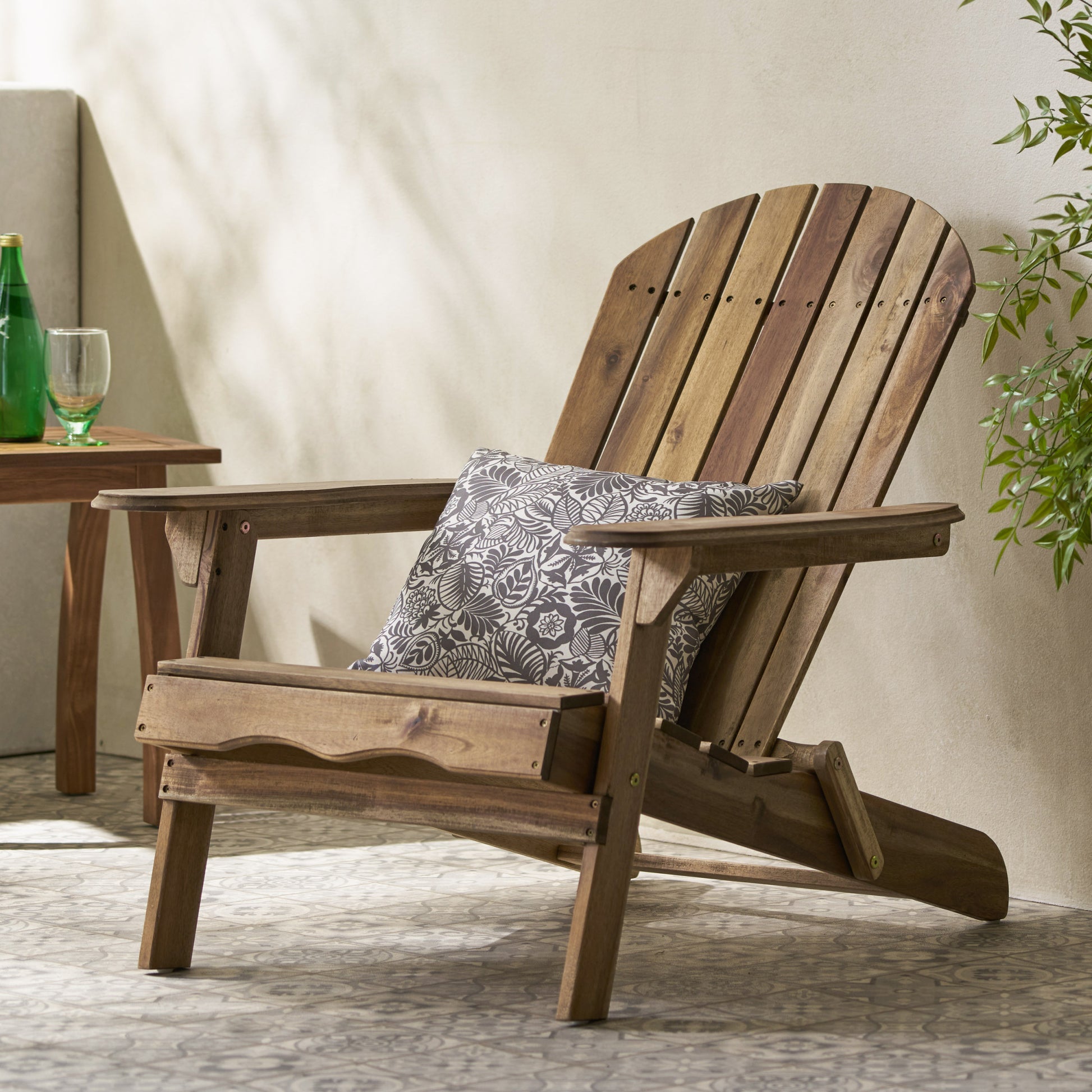 Malibu Adirondack Chair Natural Stained Acacia Wood