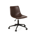 Lift And Swivel Office Chair Dark Brown Pu