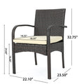 Cordoba Kd Pe Wicker Dining Chair Brown Beige Pe Rattan Iron Waterproof Fabric