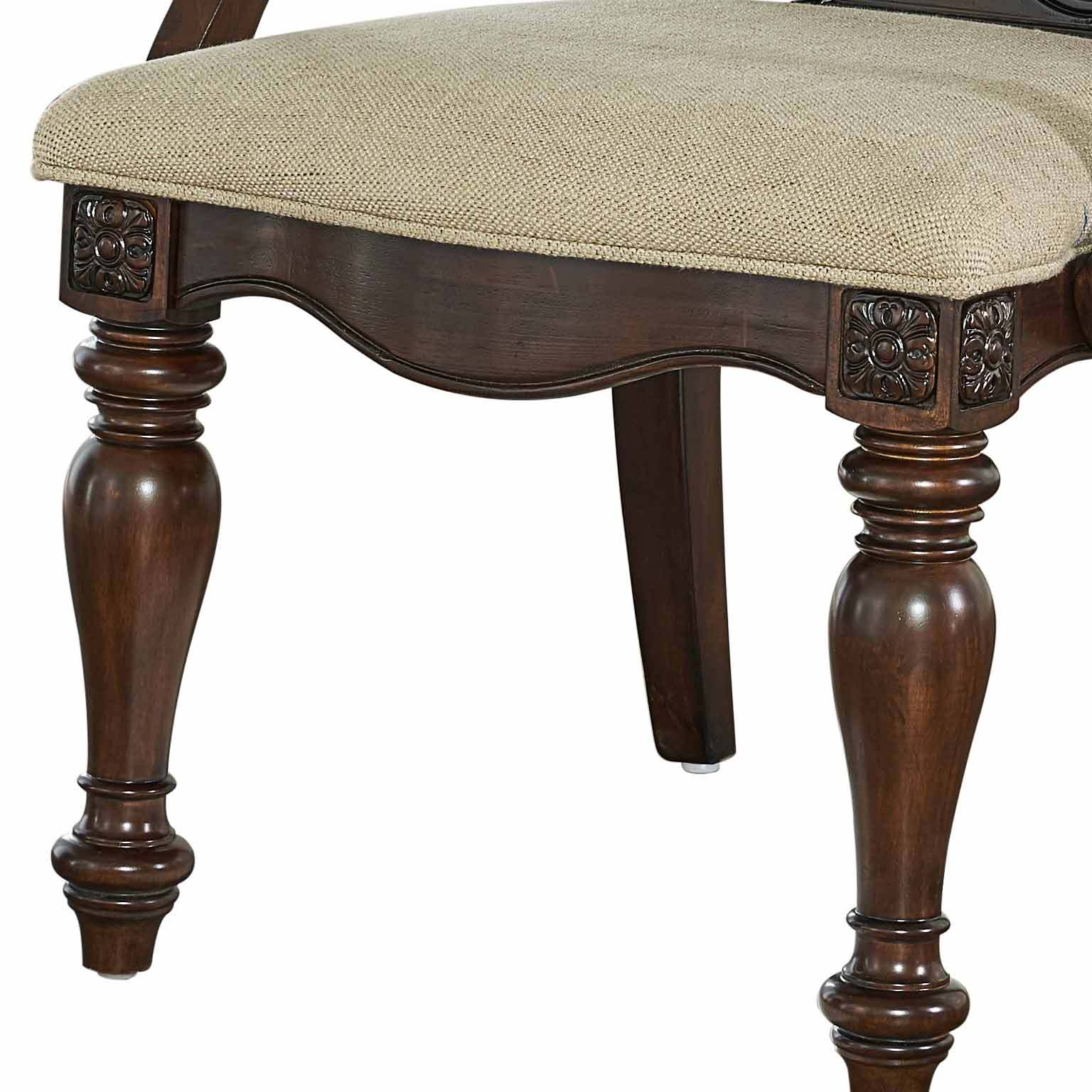 Royale Arm Chair Set Of 2 Dark Brown Dark Brown Fabric