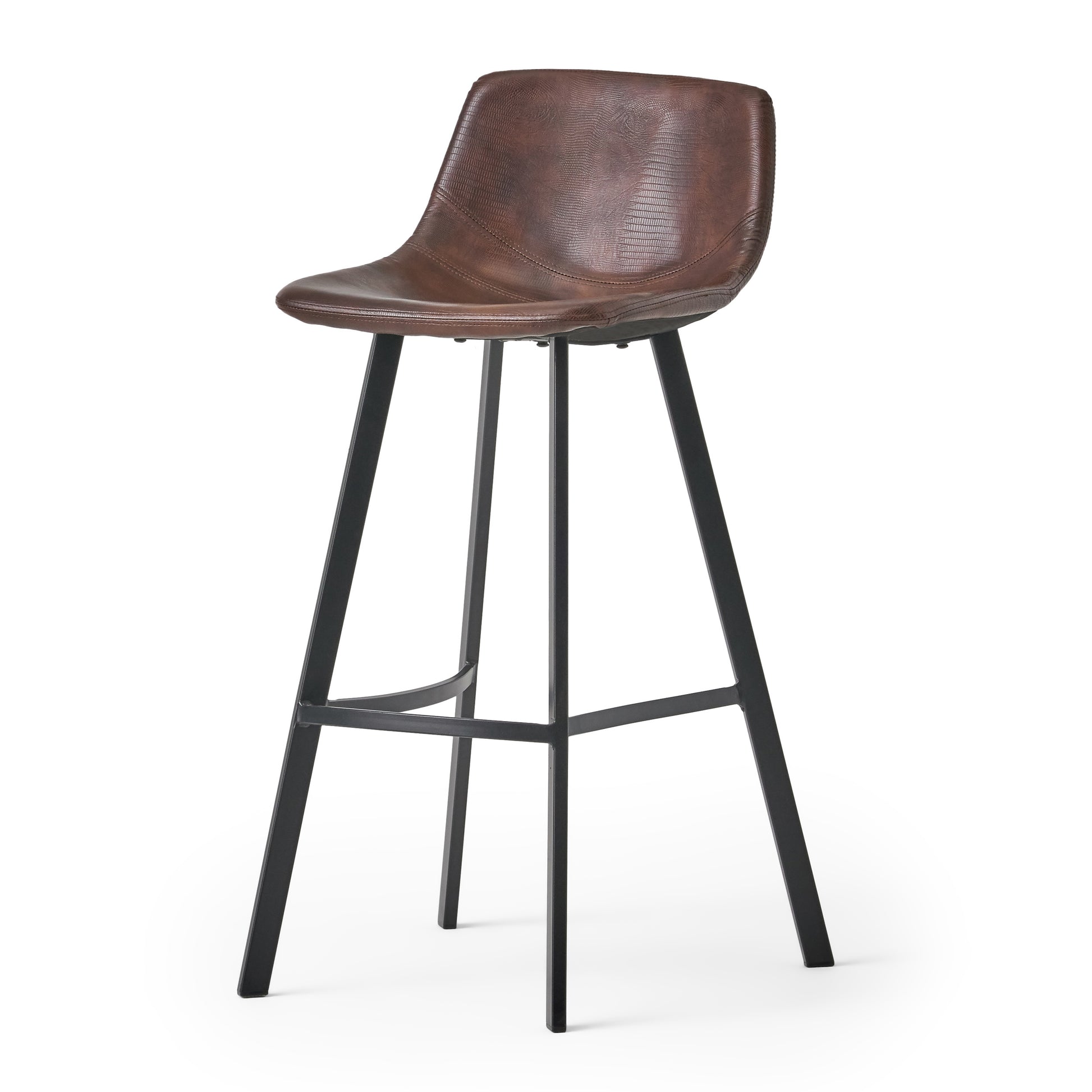 Set Of 2 30" Dax Faux Leather Barstool Brown Brown Set Of 2 Pu