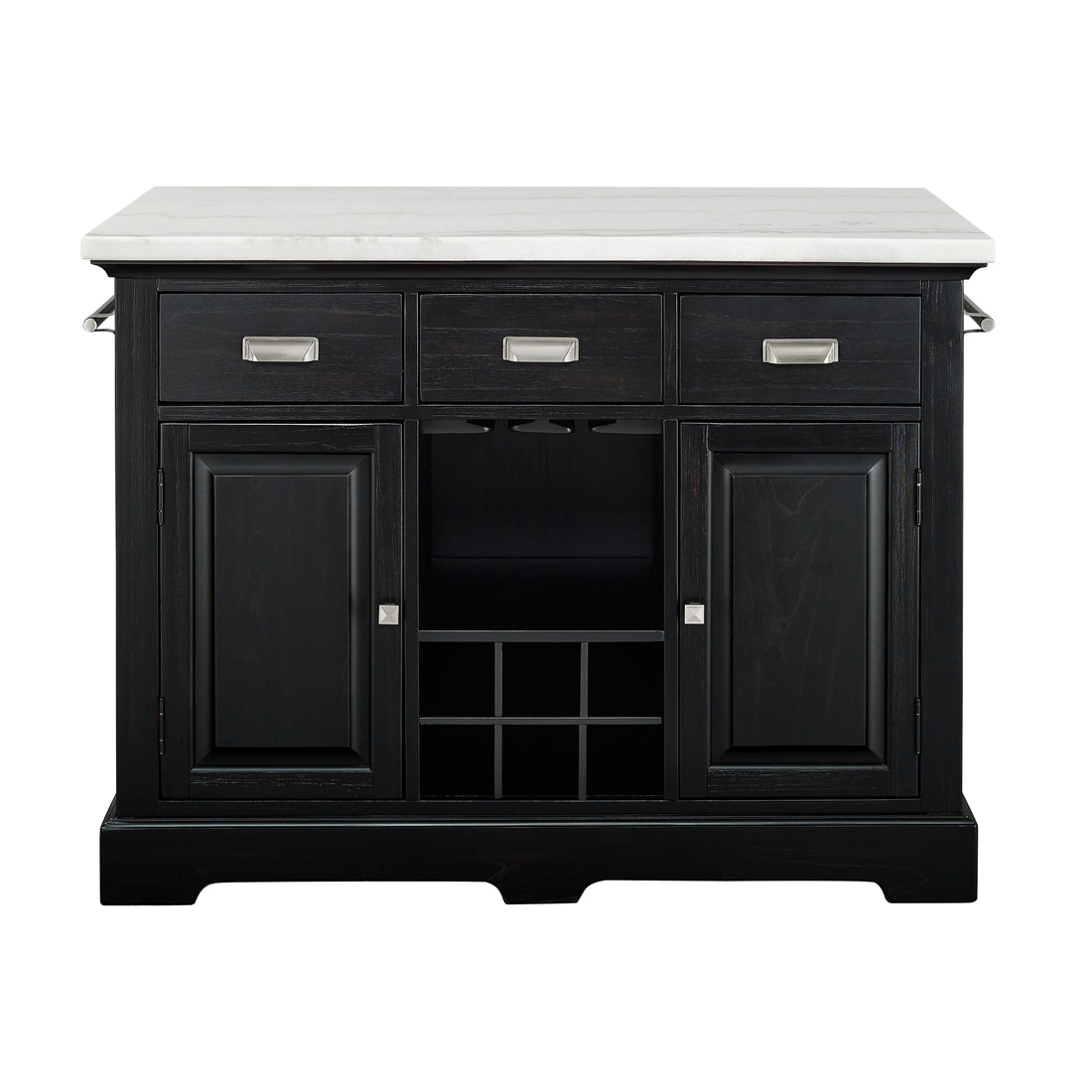 Aspen Kitchen Island Black Black Marble