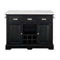 Aspen Kitchen Island Black Black Marble