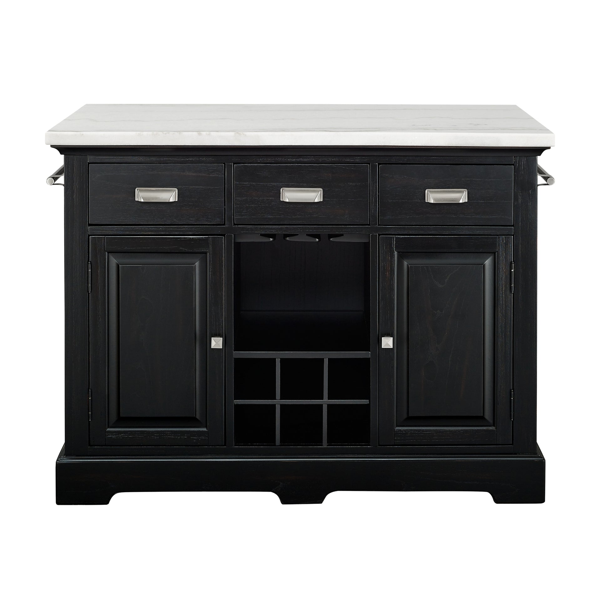 Aspen Kitchen Island Black Black Marble