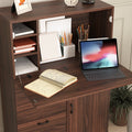 Desk Cabinet, With Storage Drawer & Shelves, Fold Up Desktop, Ideal For Home, Office, Dormitory, Small Spaces W31.49