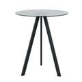 Modern Kitchen Glass Dining Table Round Tempered Glass Grey 31.5