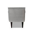 Alma Tufted Flared Arm Entryway Bench, Opal Grey Velvet Gray Foam Velvet