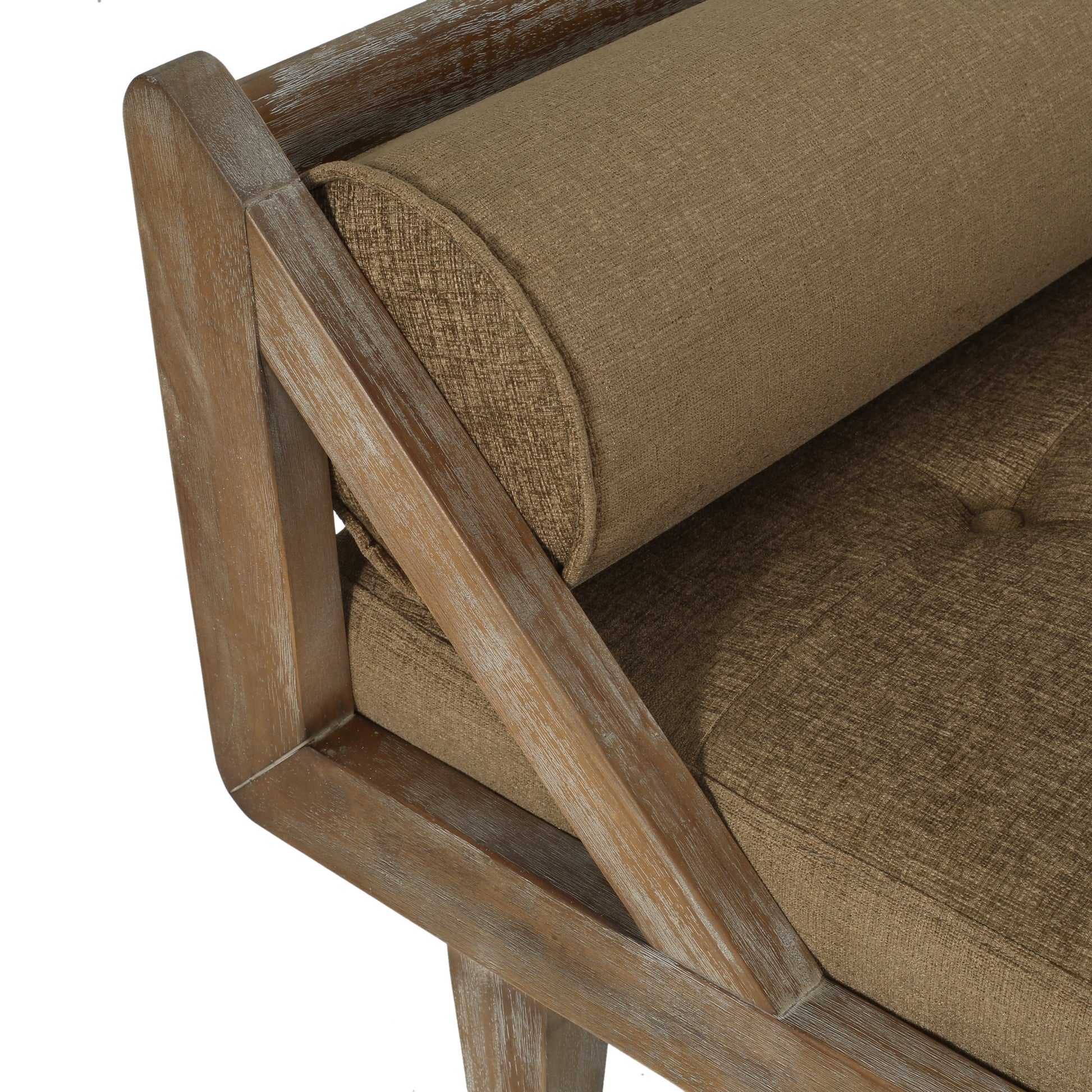 Chaise Lounge Beige Fabric