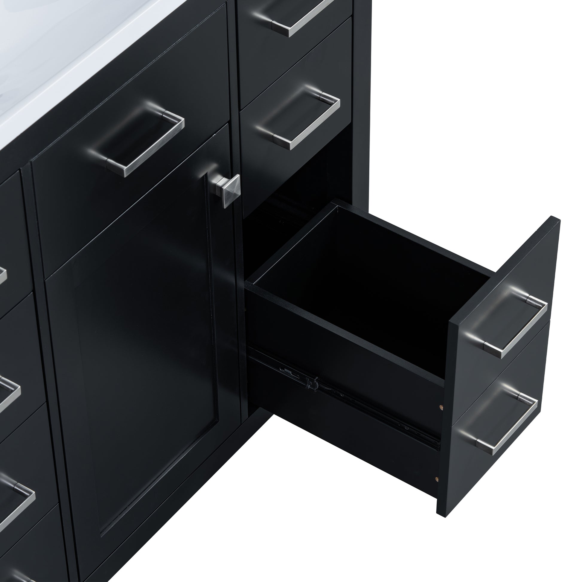 Cabinet Only 36" Black Bathroom Vanity Sink Not Included Black Bathroom Solid Wood Mdf Resin