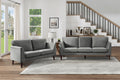 Modern Contemporary Living Room 1Pc Sofa Gray Velvet Upholstery Dark Brown Legs Solid Wood Furniture Gray Velvet Wood Primary Living Space Modern Solid Wood 3 Seat