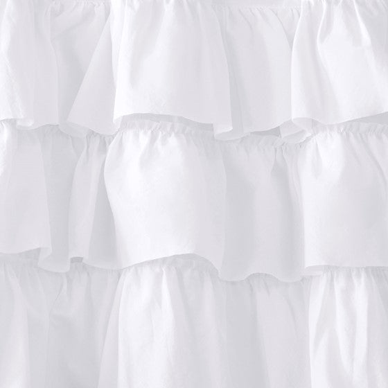 Cotton Oversized Ruffle Valance White 50X18" White Cotton
