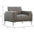 Onyx Gray Leather Chair Dark Gray Primary Living Space Foam Genuine Leather