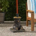 Bear Umbrella Base Dark Brown Concrete