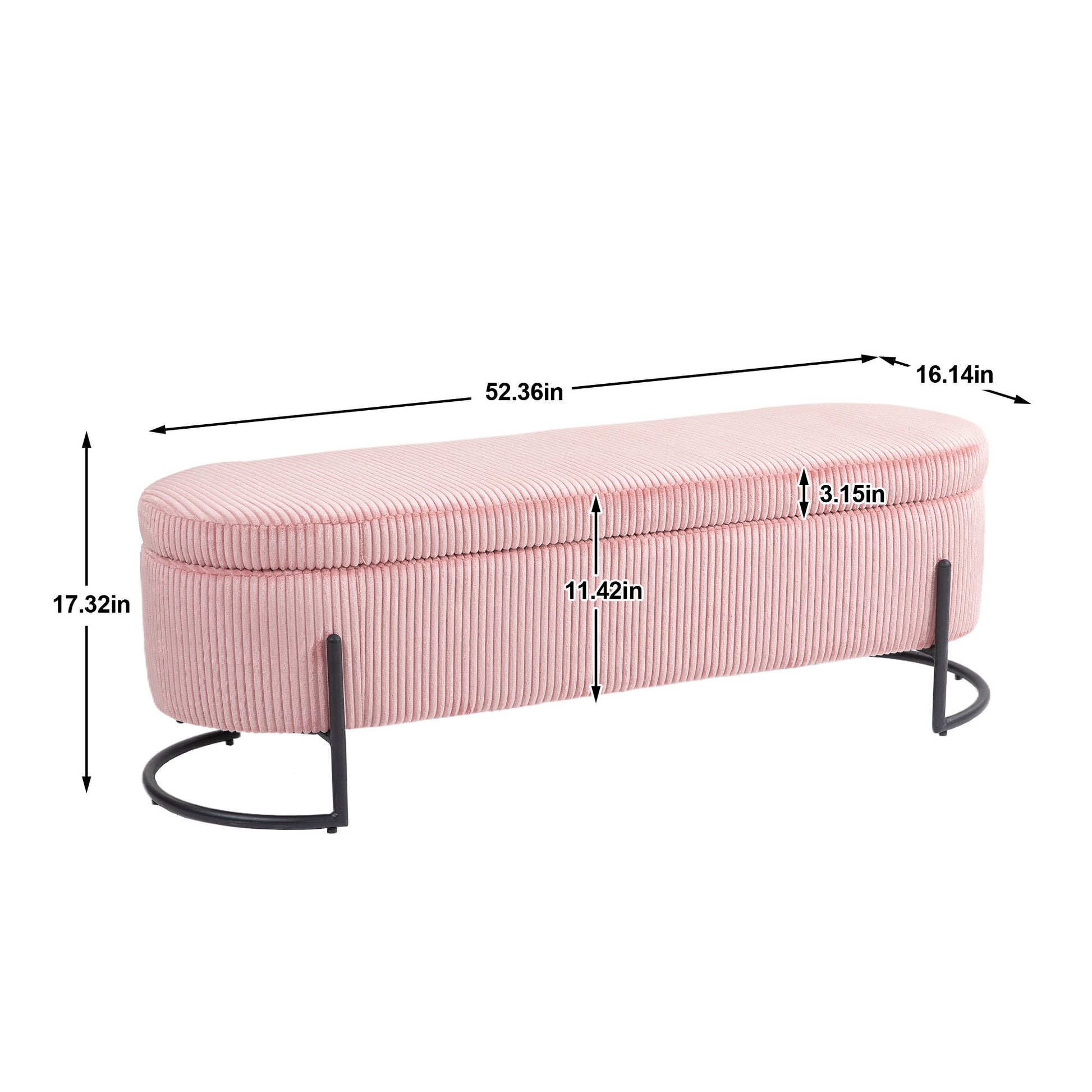 Coolmore Storage Ottoman,Bedroom End Bench,Upholstered Fabric Storage Ottoman With Safety Hinge, Entryway Padded Footstool, Ottoman Bench For Living Room & Bedroom Pink Pink Foam Velvet