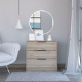 Kaia 3 Drawers Dresser, Superior Top Light Gray Gray Drawer 3 Drawers Bedroom Shelf Modern Particle Board Particle Board