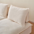Modern Armless L Shaped Sectional Sofa Couch With Ottoman Modular Design, Durable Construction, Easy Care Upholstery For Living Room, Apartment, Office, Small Space Beige Foam Chenille 4 Seat