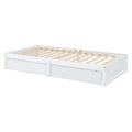 Twin Size Wood Daybed With Fence Guardrails And 2 Drawers, Split Into Independent Floor Bed & Daybed, White Old Sku :Lp000881Aak Twin White Solid Wood Mdf